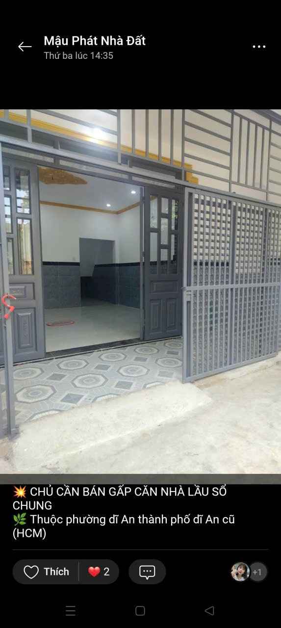 Nhà phố Dĩ An 45m² giá 1.65 tỷ - Chính chủ cần bán gấp!