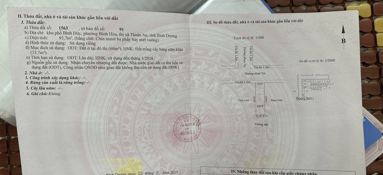 Đất hẻm Bình Hòa 11, Thuận An 93.7m² giá 3.45 tỷ - Cơ hội đầu tư hấp dẫn!