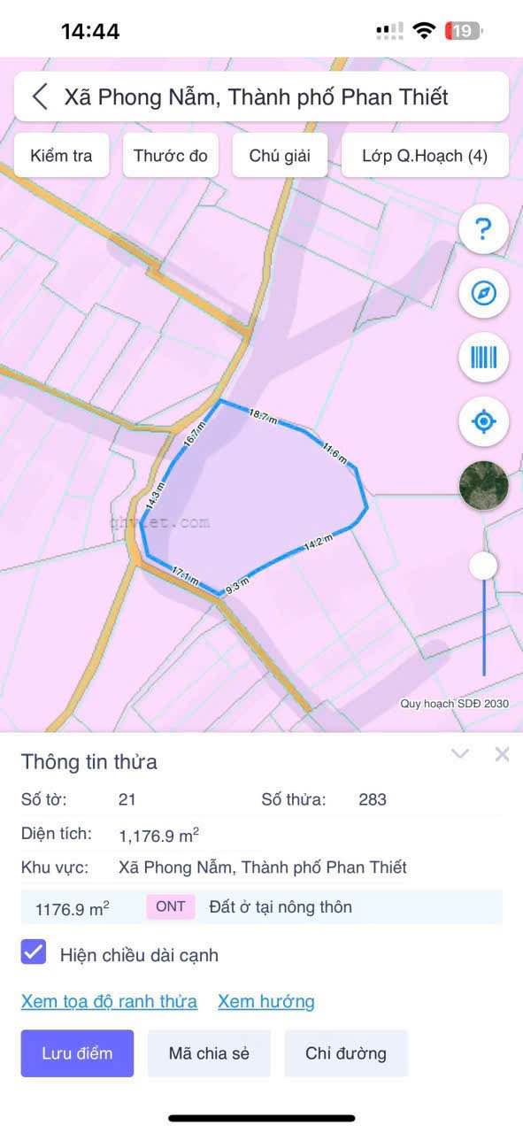 Đất thổ cư Phong Nẫm Phan Thiết 1200m² giá 3 tỷ - Vị trí đẹp, hỗ trợ vay ngân hàng!