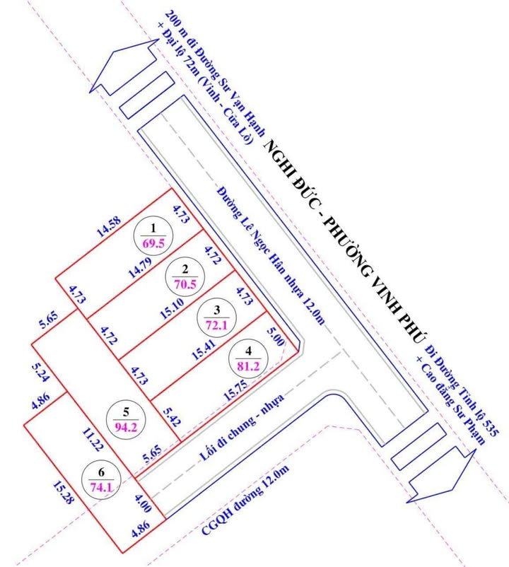 Đất Nghi Đức, Vinh 94m² giá 2 tỷ - Gần Đại học Vinh chỉ mấy bước chân!