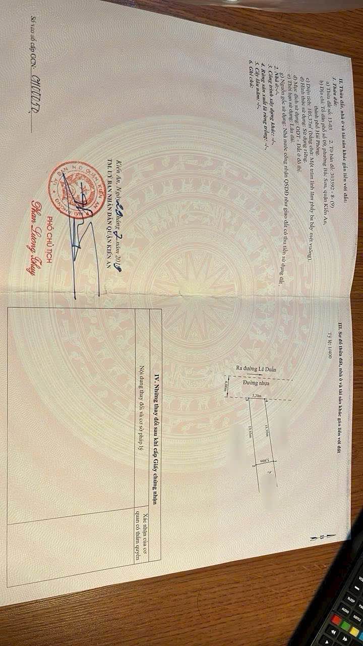 Lô đất Bắc Sơn Kiến An 105.3m² giá 1.2 tỷ - Cơ hội đầu tư tuyệt vời!