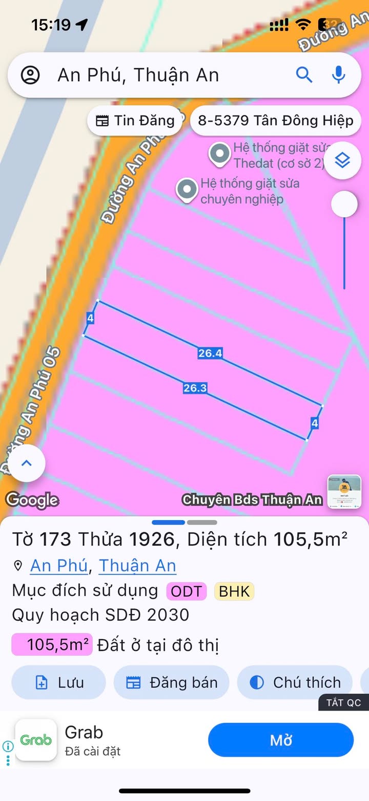 Đất thổ cư An Phú 105.5m² giá 2.8 tỷ - Vị trí đẹp ngay mặt tiền