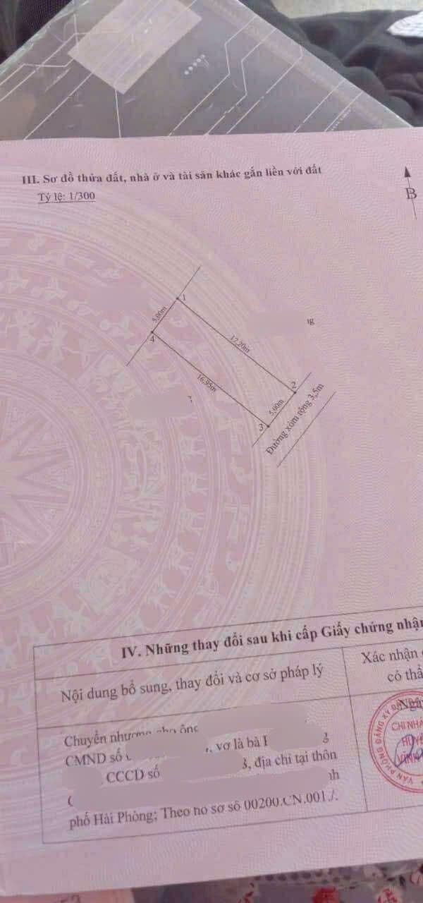 Đất thổ cư 84m² tại Đồng Minh, Vĩnh Bảo - Giá 600 triệu, gần chợ và trường học!