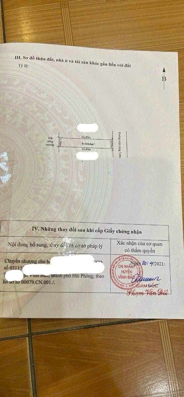 Đất nền Tân Liên Vĩnh Bảo 118m² - Đất thổ cư chính chủ, giá thương lượng!