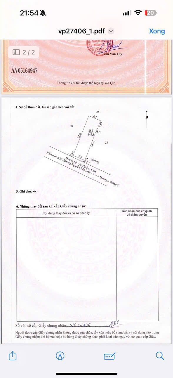 Bán gấp mặt tiền hẻm 132 đường Lê Văn Thuấn, 147.4m² giá 6 tỷ - Kinh doanh sầm uất!