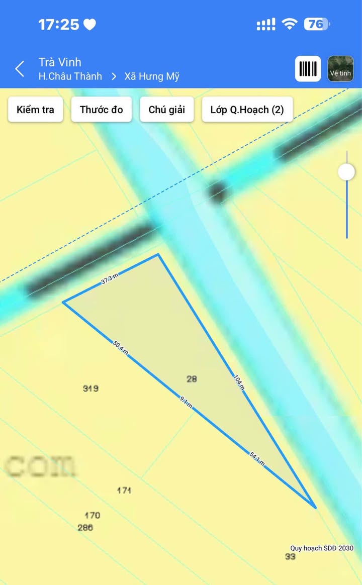 Đất nền Hưng Mỹ Trà Vinh 2000m² giá 480 triệu - Vị trí góc 2 mặt tiền bờ kênh!