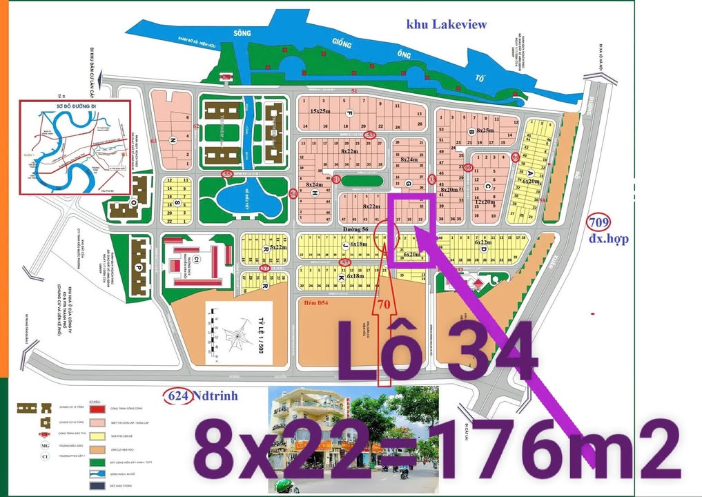 Đất mặt tiền đường 56, dự án Đông Thủ Thiêm 176m² giá 22.5 tỷ - Đầu tư sinh lời ngay!
