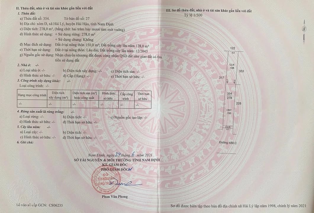 Đất mặt tiền Hải Hậu 278m² giá 3 tỷ - Sổ đỏ chính chủ, gần chợ và trường học!