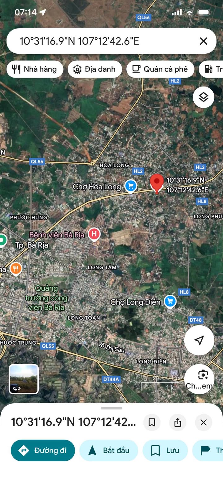 Đất nền Hòa Long Bà Rịa 313m² - Mặt tiền đường nhựa, Giá thỏa thuận!