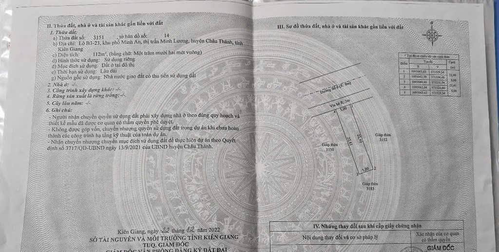 Đất nền Khu đô thị Minh Lương Châu Thành 112m² giá rẻ - Sổ hồng riêng chính chủ!