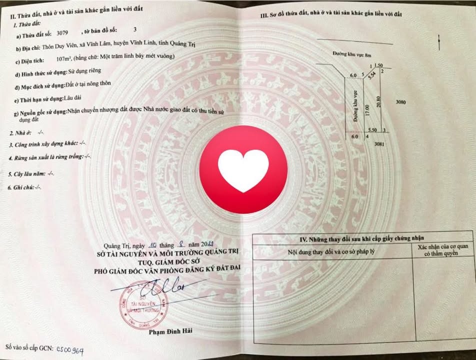 Đất nền Vĩnh Thủy, Vĩnh Linh 113.3m² giá 100 triệu - Pháp lý rõ ràng, sổ hồng từng lô!