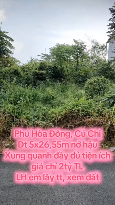 Đất Phú Hòa Đông, Củ Chi 53m² giá 2 tỷ - Đầu tư sinh lời ngay!