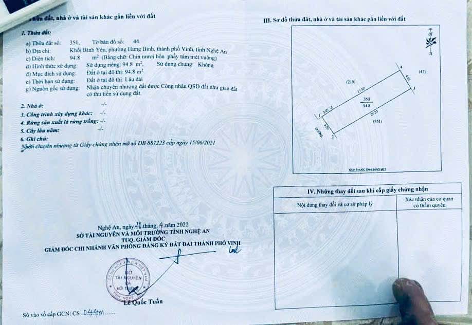 Bán đất Hưng Bình Vinh 94.8m² - Vị trí trung tâm, giá tốt!