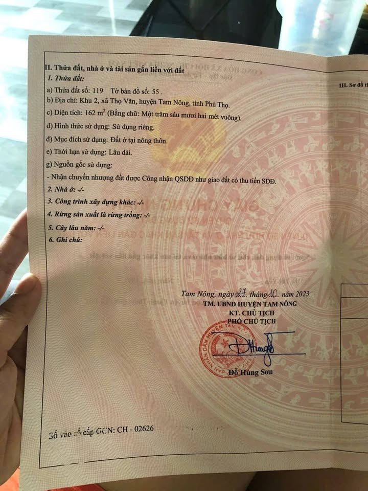 Đất nền Khu 2 Thọ Văn 162m² giá chỉ 3xx triệu - Cơ hội đầu tư không thể bỏ lỡ!