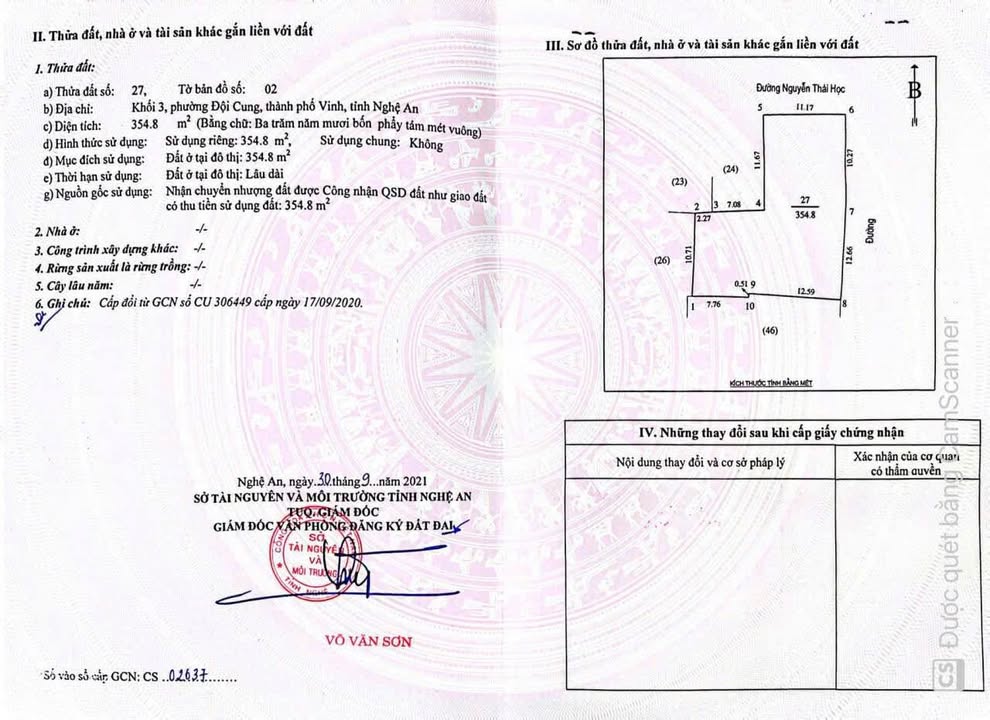 Đất nền Nguyễn Thái Học TP. Vinh 355m² giá 31.5 tỷ - Đắc địa gần Vincom!