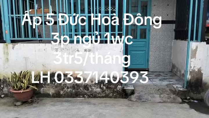 Nhà cho thuê Ấp 5 Đức Hòa Đông 3PN - Giá chỉ 3.5 triệu/tháng