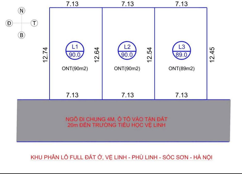 Đất Phù Linh Sóc Sơn 89m² giá chỉ 20 triệu/m² - Vị trí vàng, tiện ích đầy đủ!
