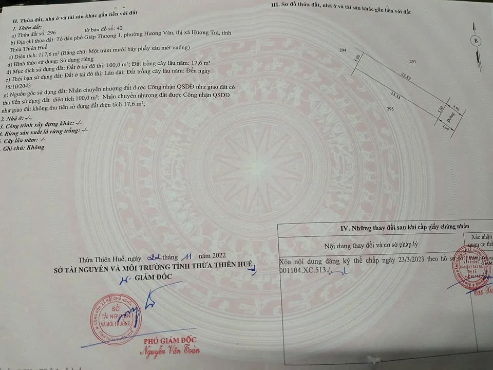 Đất nền Hương Văn, Hương Trà, Huế 117m² - Mặt tiền đường quy hoạch 19.5m!