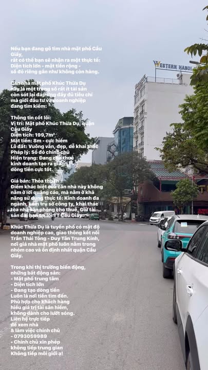 Nhà mặt phố Khúc Thừa Dụ, quận Cầu Giấy 199,7m² - Đầu tư sinh lời không thể bỏ qua!