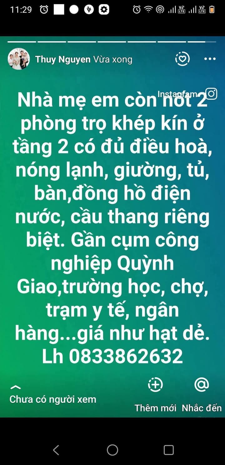 Nhà trọ mới xây tại Quỳnh Phụ, Thái Bình - Phòng khép kín đầy đủ nội thất
