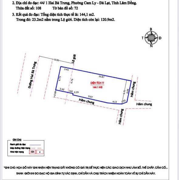 Đất mặt tiền đường Hai Bà Trưng, Đà Lạt 120m² giá 22 tỷ - Cơ hội đầu tư hấp dẫn!