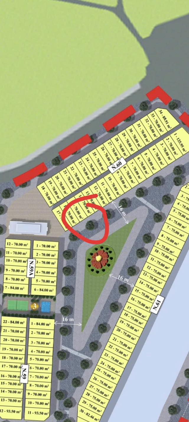 Đất nền Khu đô thị Rùa Vàng Tây Vôi 70m² - Hướng vườn hoa thoáng mát!