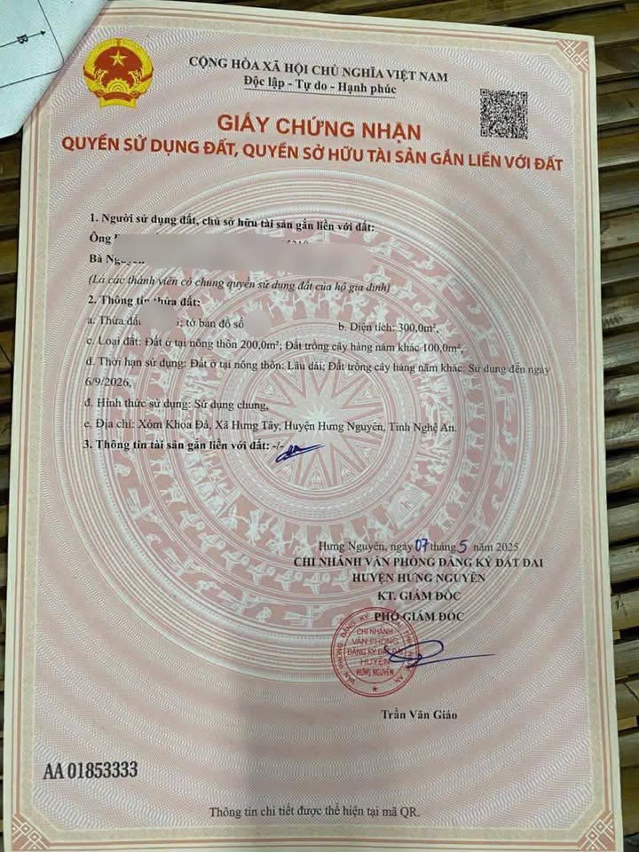 Đất nền xóm Khoa Đà, Hưng Tây 300m² giá 9.975 tỷ - Cơ hội đầu tư sinh lời!