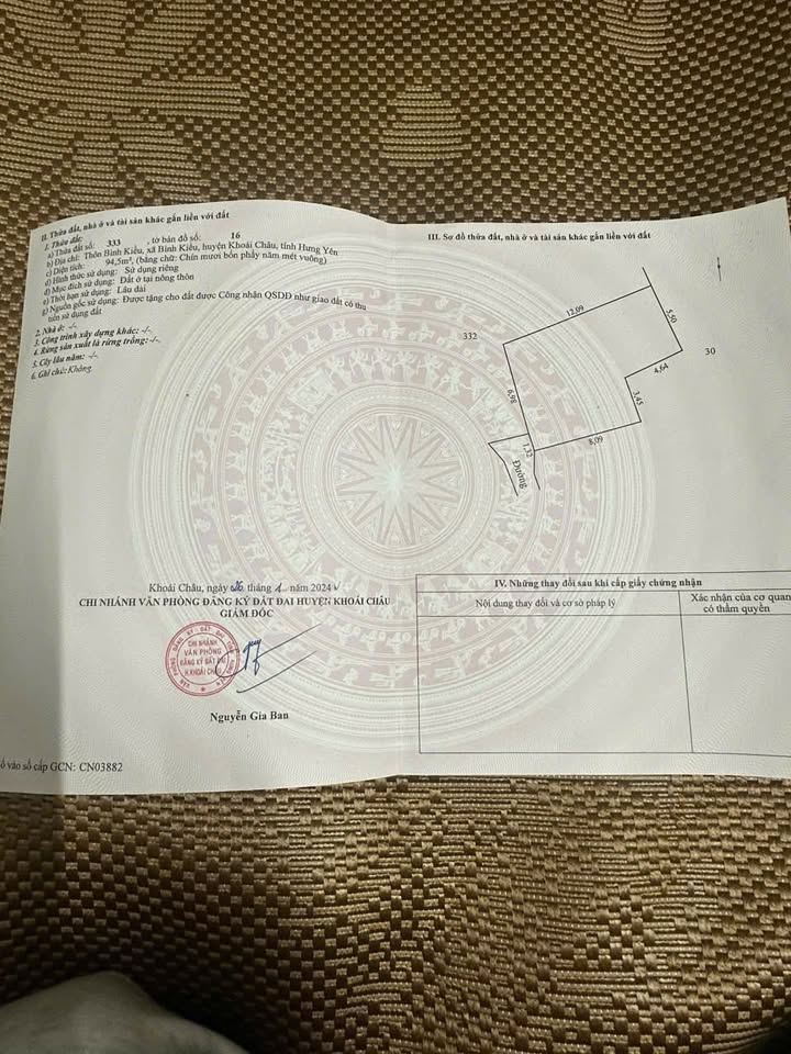 Nhà cấp 4 tại Bình Kiều, Khoái Châu 94m² giá 1 tỷ - Sổ hồng đầy đủ!