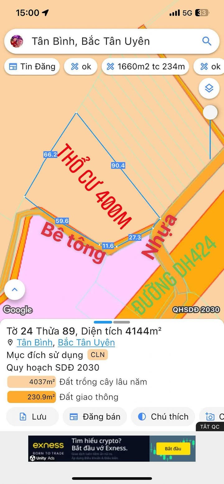 Đất Tân Bình, Bắc Tân Uyên 4100m² - Mặt tiền nhựa, Tiềm năng đầu tư cao!