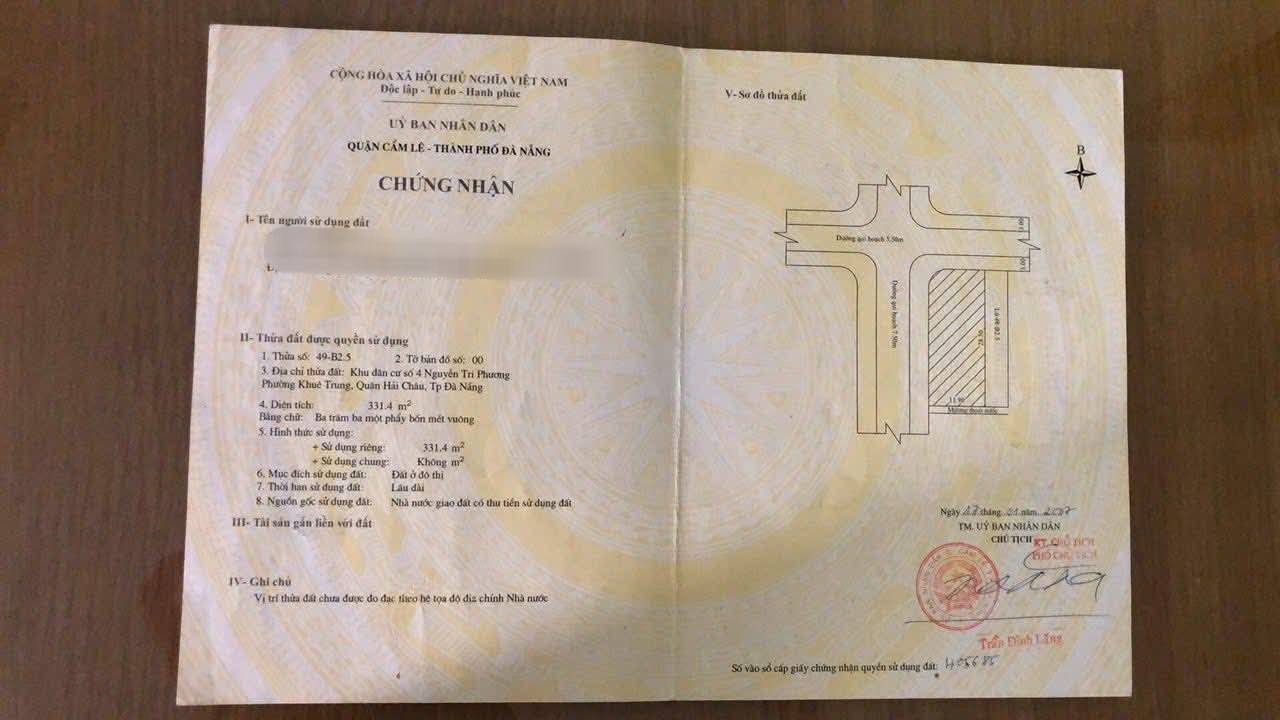 Đất nền Hải Châu, Đà Nẵng 331m² giá 35 tỷ - Vị trí đắc địa, góc 2 mặt tiền!