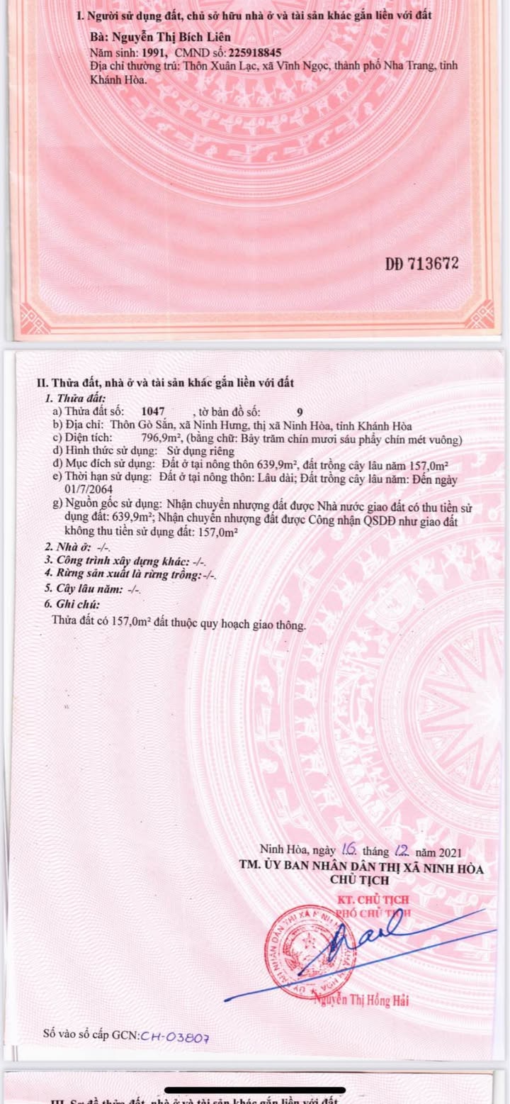 Đất nền Ninh Hòa 796m² giá chỉ 2.5 tỷ - Đầu tư sinh lời ngay!