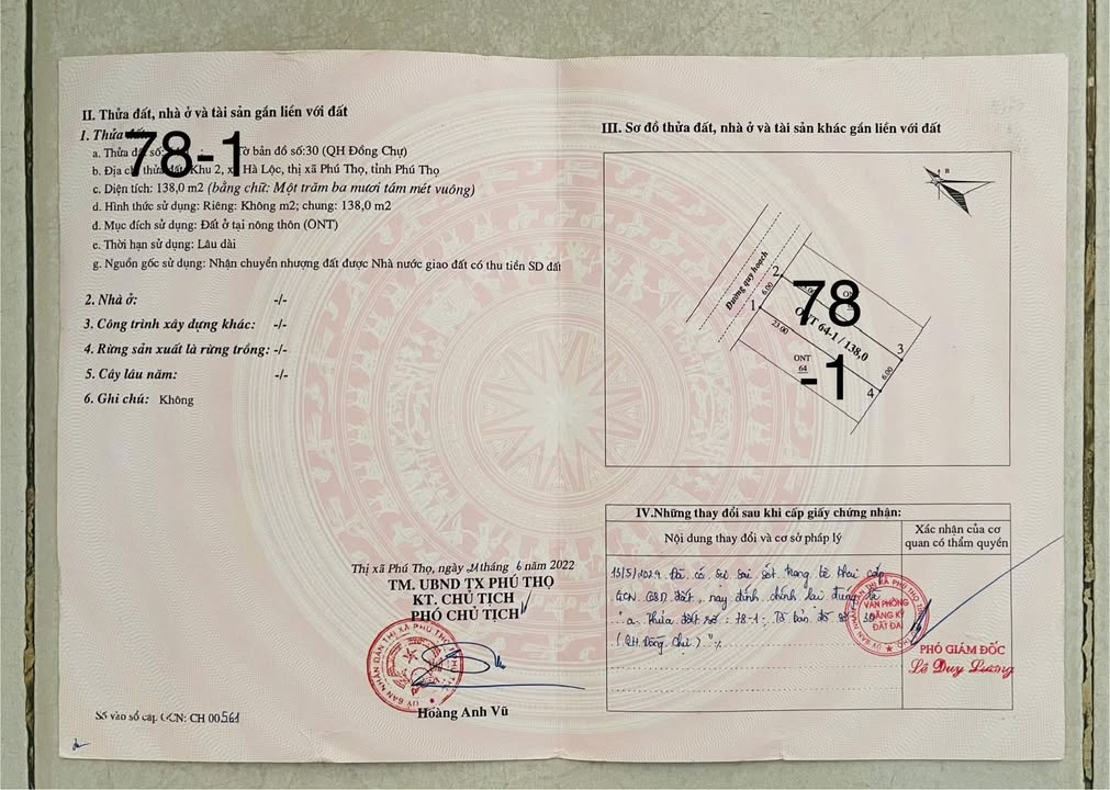 Đất nền Hạ Lộc, Phú Thọ 138m² giá 2 tỷ - Vị trí đẹp, giao thông thuận lợi!