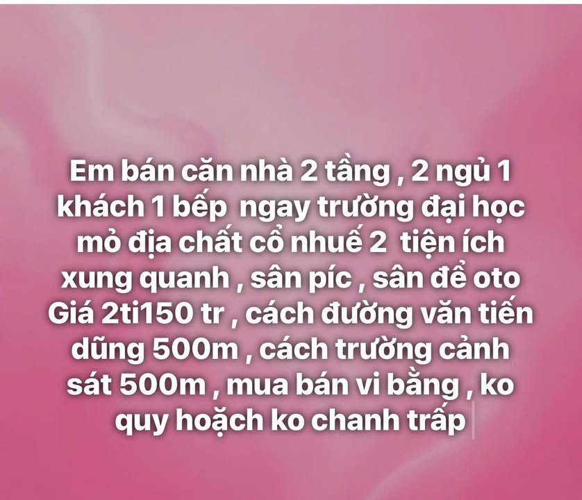 Nhà 2 tầng Cổ Nhuế 2, Bắc Từ Liêm 40m² giá 2.15 tỷ - Tiện ích ngập tràn!