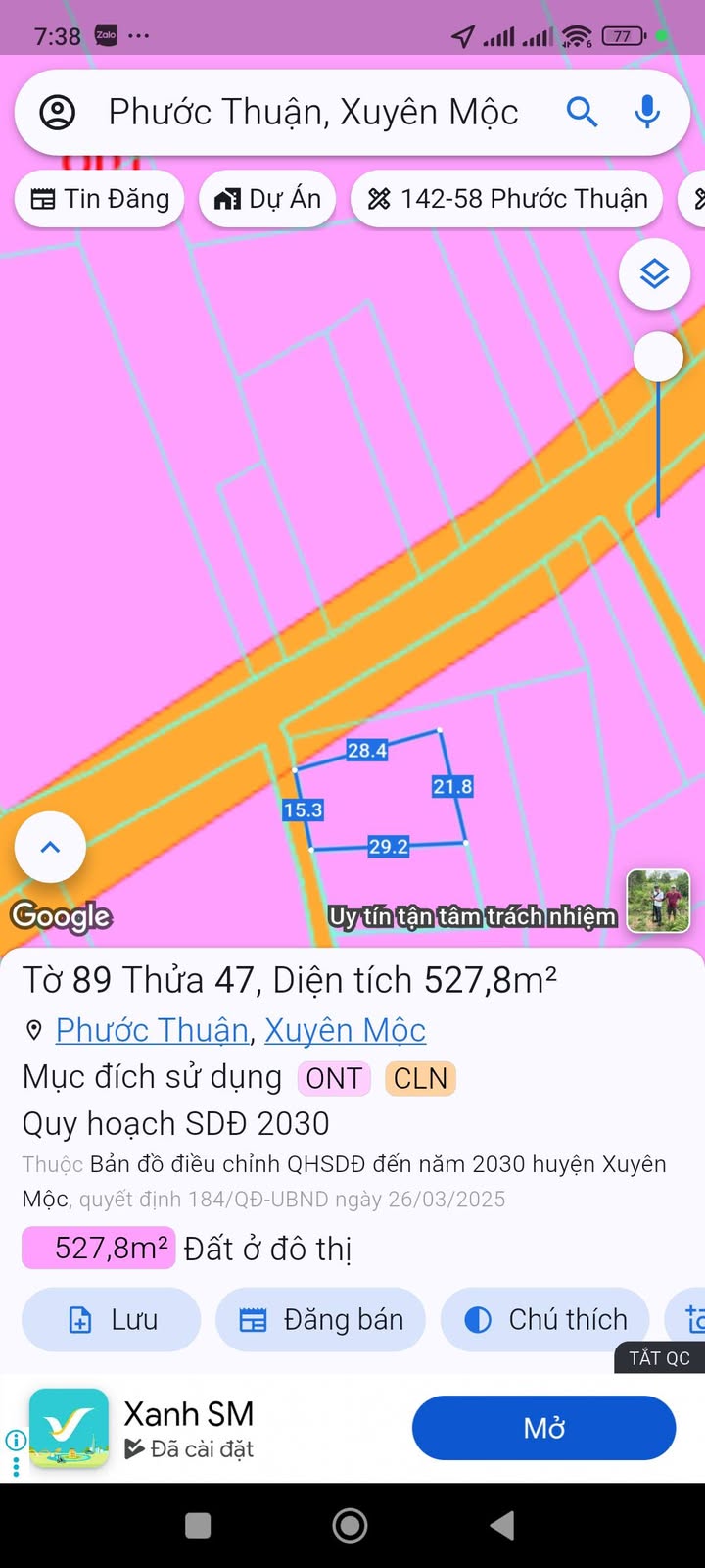 Đất mặt tiền đường 27/4, xã Phước Thuận, diện tích 435m² - Giá chỉ 2 tỷ!