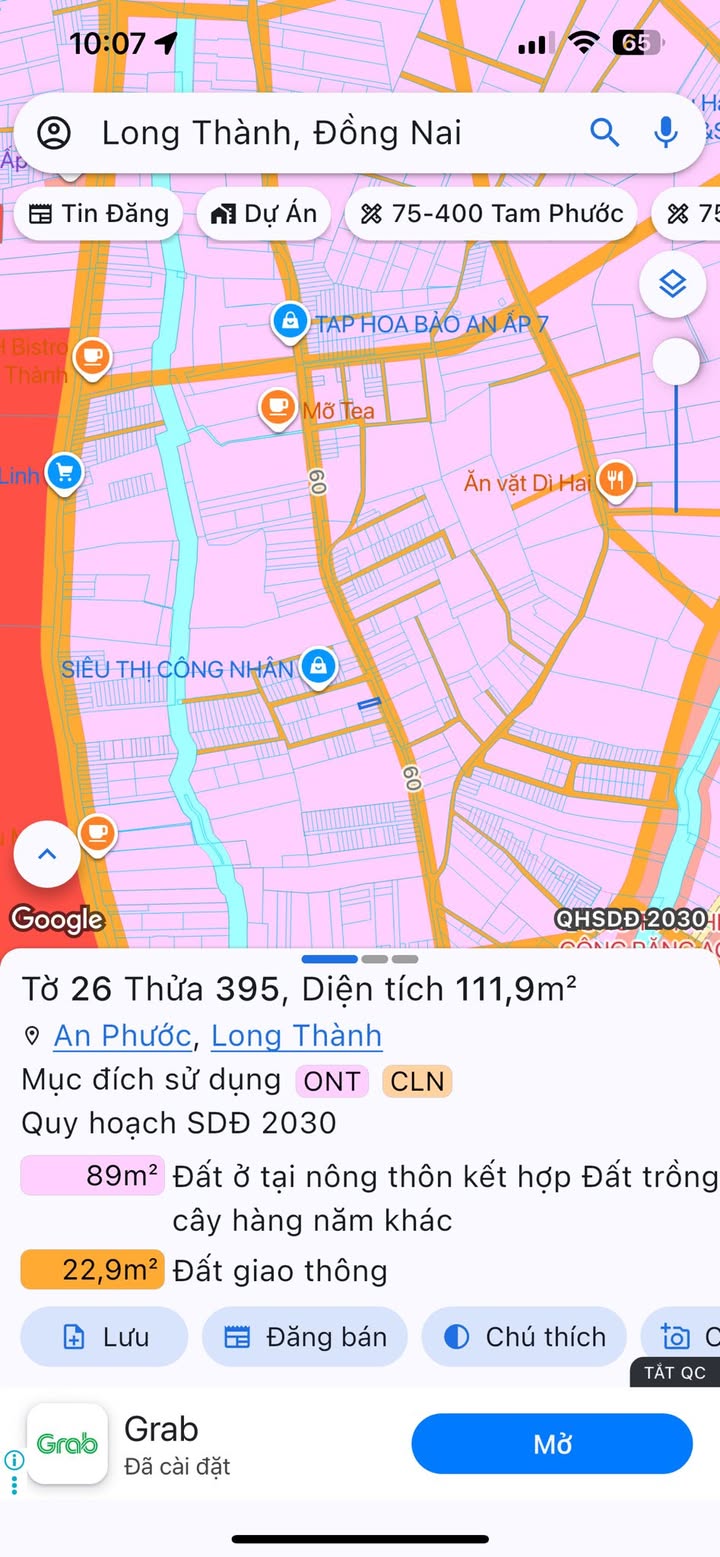 Đất mặt tiền đường Cây Me, An Phước, Long Thành 110m² chỉ 1.4 tỷ - Cơ hội đầu tư sinh lời!