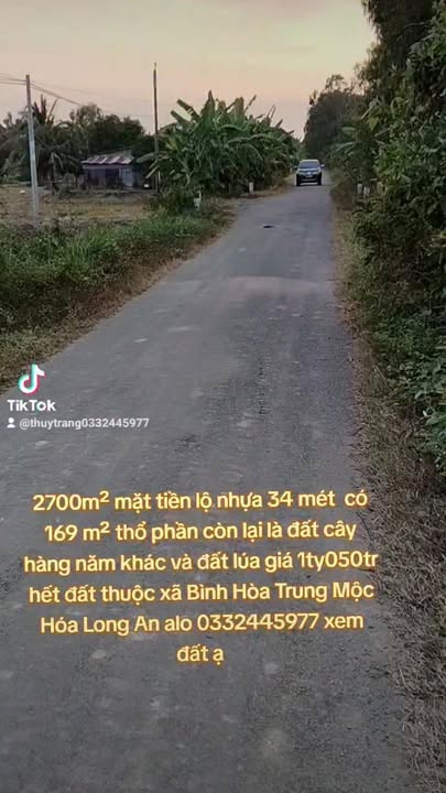 Đất nền 2700m² mặt tiền 34m, xã Bình Hòa Trung, chỉ 1.05 tỷ - Cơ hội đầu tư hấp dẫn!