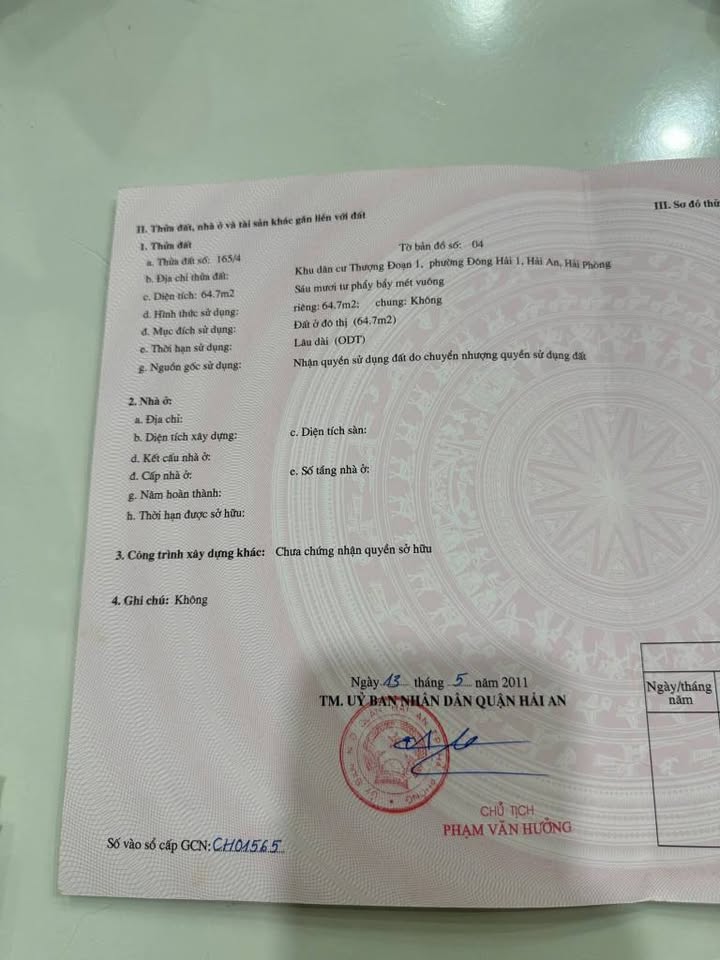 Lô đất mặt ngõ 213 Phủ Thượng Đoạn - Đông Hải 64.7m² chỉ 2.264 tỷ - Sổ đỏ chính chủ!