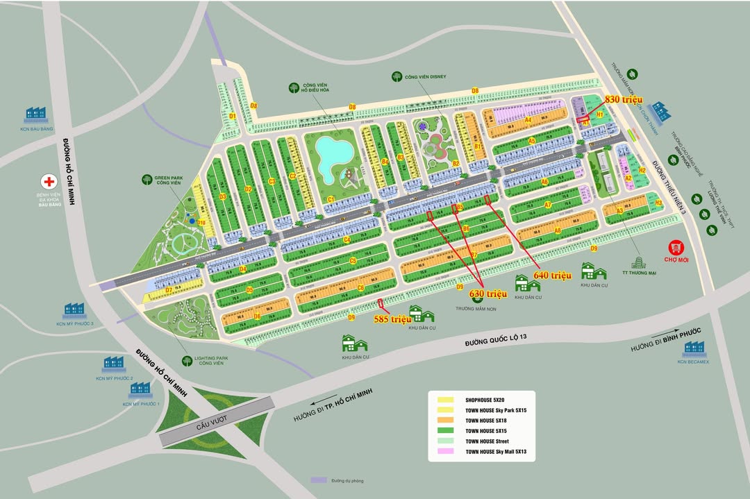 Đất nền Phú An Garden - Bàu Bàng, Bình Dương - Diện tích 70m² chỉ 585 triệu VND