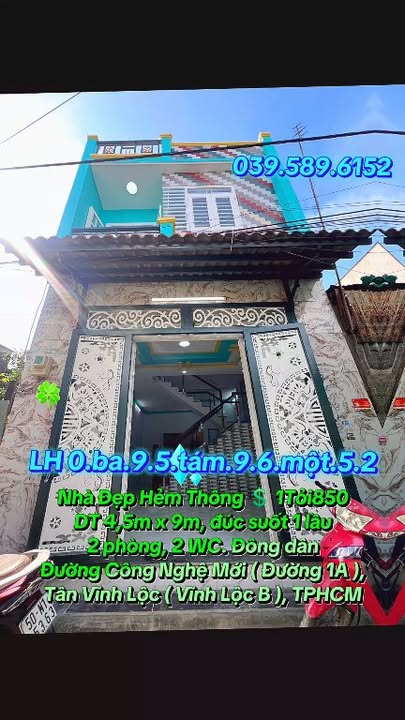 Nhà đẹp hẻm thông tại Vĩnh Lộc B, Bình Chánh - Diện tích 40m², giá thỏa thuận!