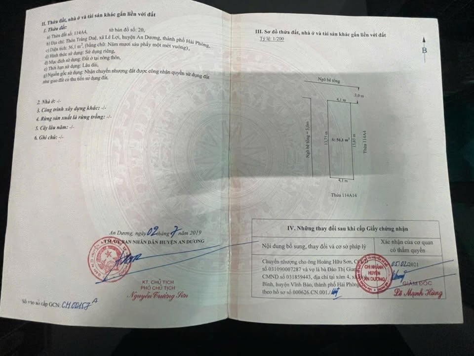 Đất nền góc 56m² Tràng Duệ, Lê Lợi, An Dương - Gần chợ, ô tô đỗ cửa chỉ 1 tỷ!