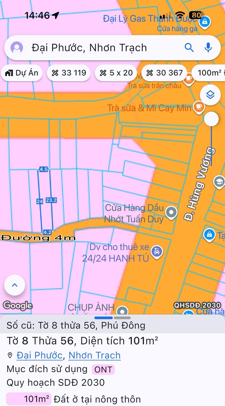 Đất nền xã Đại Phước Nhơn Trạch 101m² giá 2.1 tỷ - Cơ hội đầu tư hấp dẫn!