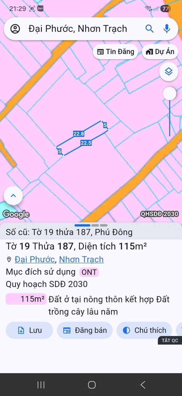 Đất thổ cư xã Đại Phước 115m² giá 1.3 tỷ - Xây dựng tự do ngay!