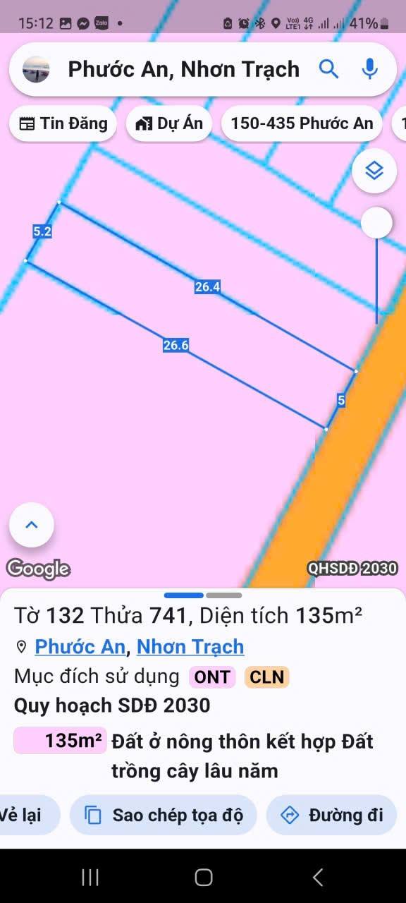 Đất thổ cư 137.8m² tại đường Hùng Vương, Nhơn Trạch - Chính chủ bán gấp chỉ 2 tỷ!