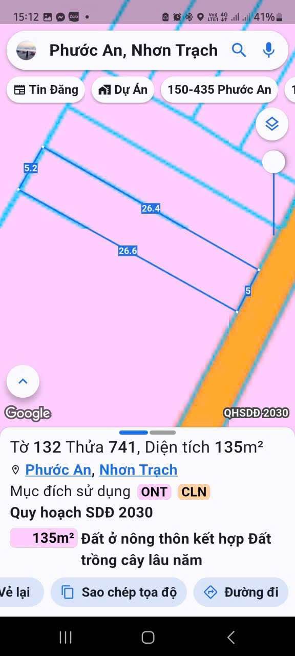 Đất thổ cư xã Đại Phước 135m² giá 2.3 tỷ - Đường xe hơi đến tận nơi!