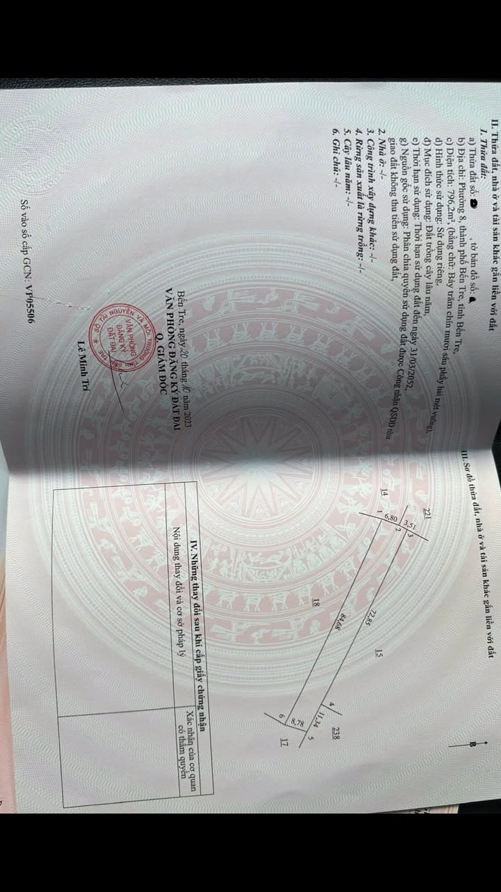 Đất liền kề tại phường 8, Bến Tre 3454m² - Cơ hội đầu tư không thể bỏ lỡ!