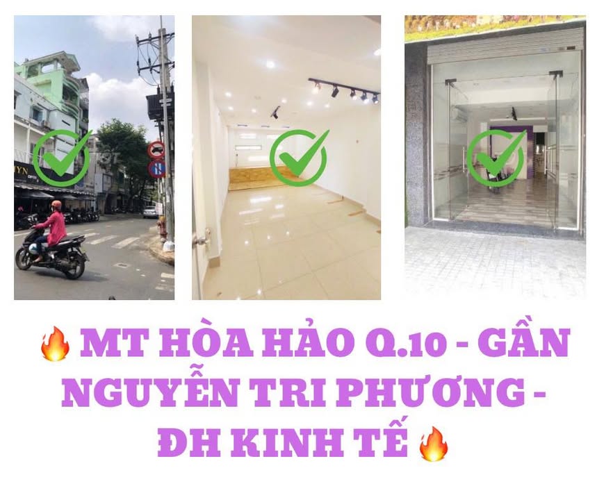 Mặt bằng kinh doanh Hòa Hảo Quận 10 52m² giá 17 triệu - Vị trí đắc địa gần ĐH Kinh Tế!