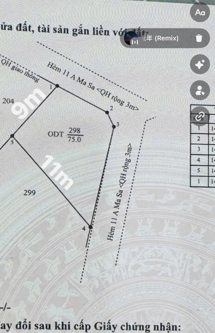 Đất góc 2 mặt tiền đường A Ma Sa, Buôn Ma Thuột 75m² giá 1.95 tỷ - Cơ hội đầu tư tuyệt vời!