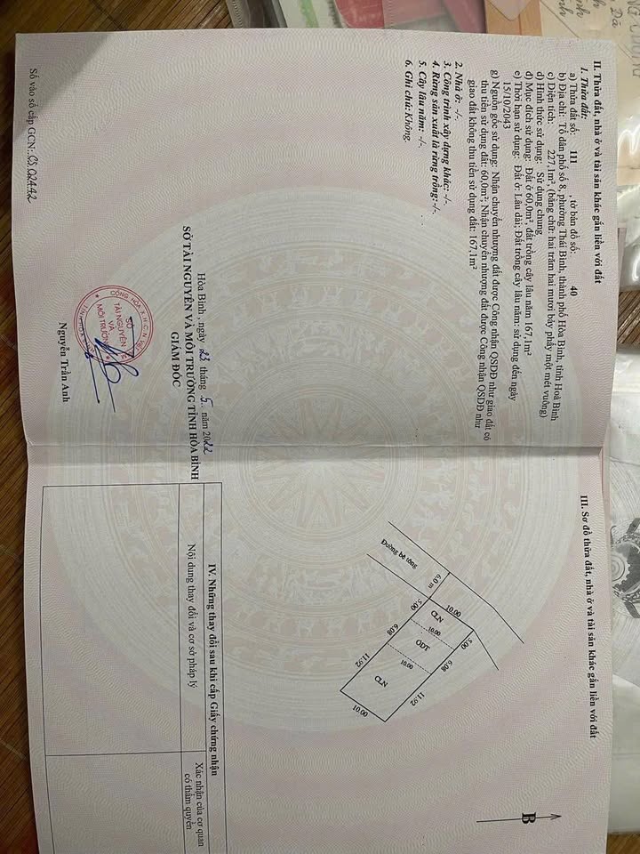 Đất nền Thái Bình, Hòa Bình 227m² giá 1 tỷ - Cơ hội đầu tư tuyệt vời!