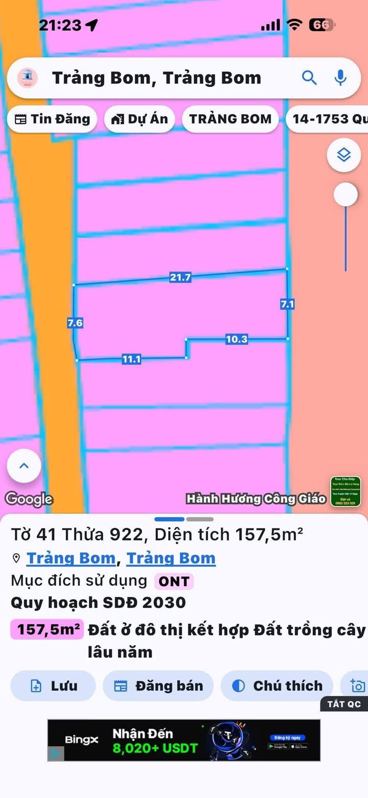 Đất biệt thự Trảng Bom 157m² giá 2.1 tỷ - Sổ đỏ chính chủ, vị trí đắc địa!