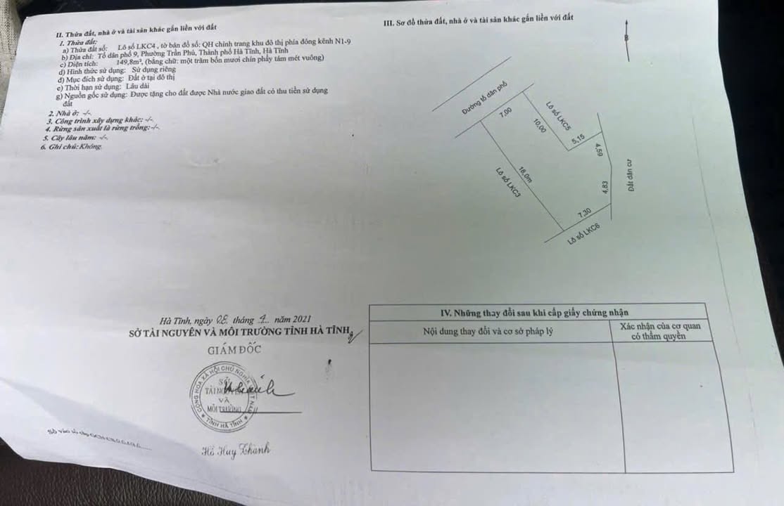 Đất nền trung tâm TP Hà Tĩnh 149m² giá tốt - Đầu tư sinh lời ngay!